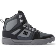 DC Shoes Pure High Top Water Resistant Winter Boots, Black/Grey/Black