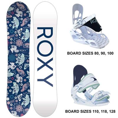 ROXY Poppy Youth Women's Snowboard Package, 2023