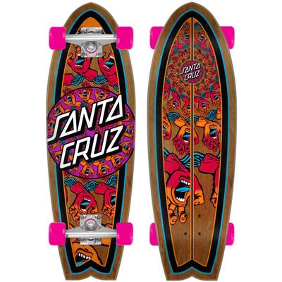 Santa Cruz Mandala Hand Shark Cruiser Skateboard, 8.8