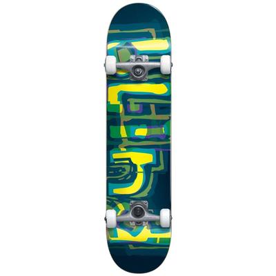 Blind Logo Glitch First Push Green/Yellow Complete Skateboard, 7.875