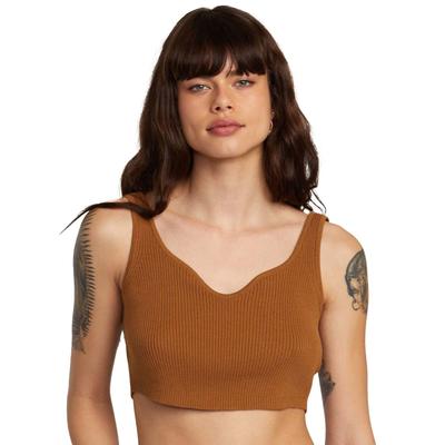 RVCA Roundabout Sweater Tank V-Neck Crop Top