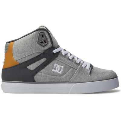 DC Shoes Pure High-Top Skate Shoes, Grey/Grey/White