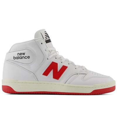 New Balance Numeric 480 High Top Skate Shoes, White/Red