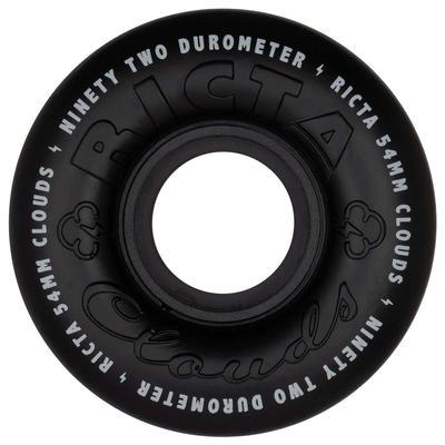 Ricta Clouds All Black Skateboard Wheels 4-Pack, 54mm/92a