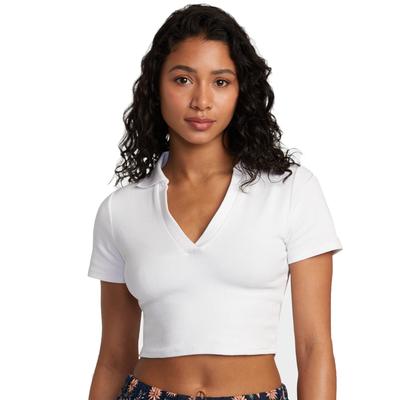 RVCA Chase Polo Knit Crop Top Shirt