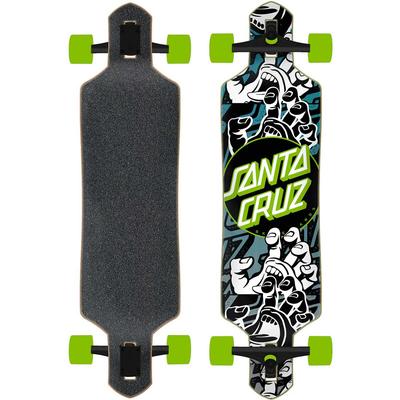 Santa Cruz Handled Dot Complete Drop-Thru Longboard Skateboard, 