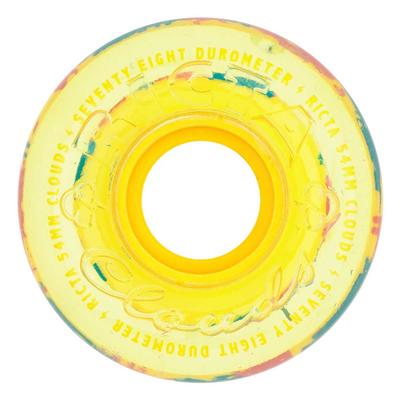 Ricta Clear Splatter Clouds Camo Yellow Skateboard Wheels 4-Pack, 78a