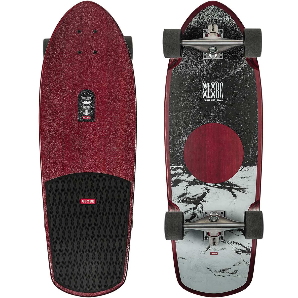 Globe Stubby Surfskate Cherry/Bamboo Complete Skateboard, "