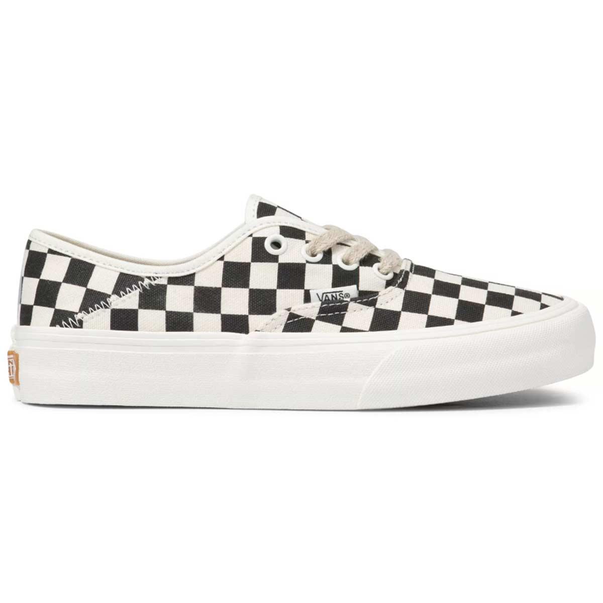 Vans Eco Theory Authentic SF Skate Shoes, Black Checkerboard/Marshmallow