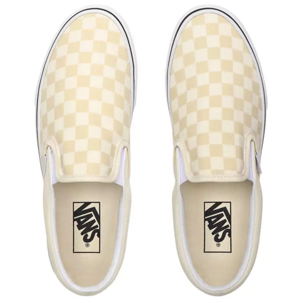 Vans Checkerboard Slip-On Skate Shoes, Classic White/True White