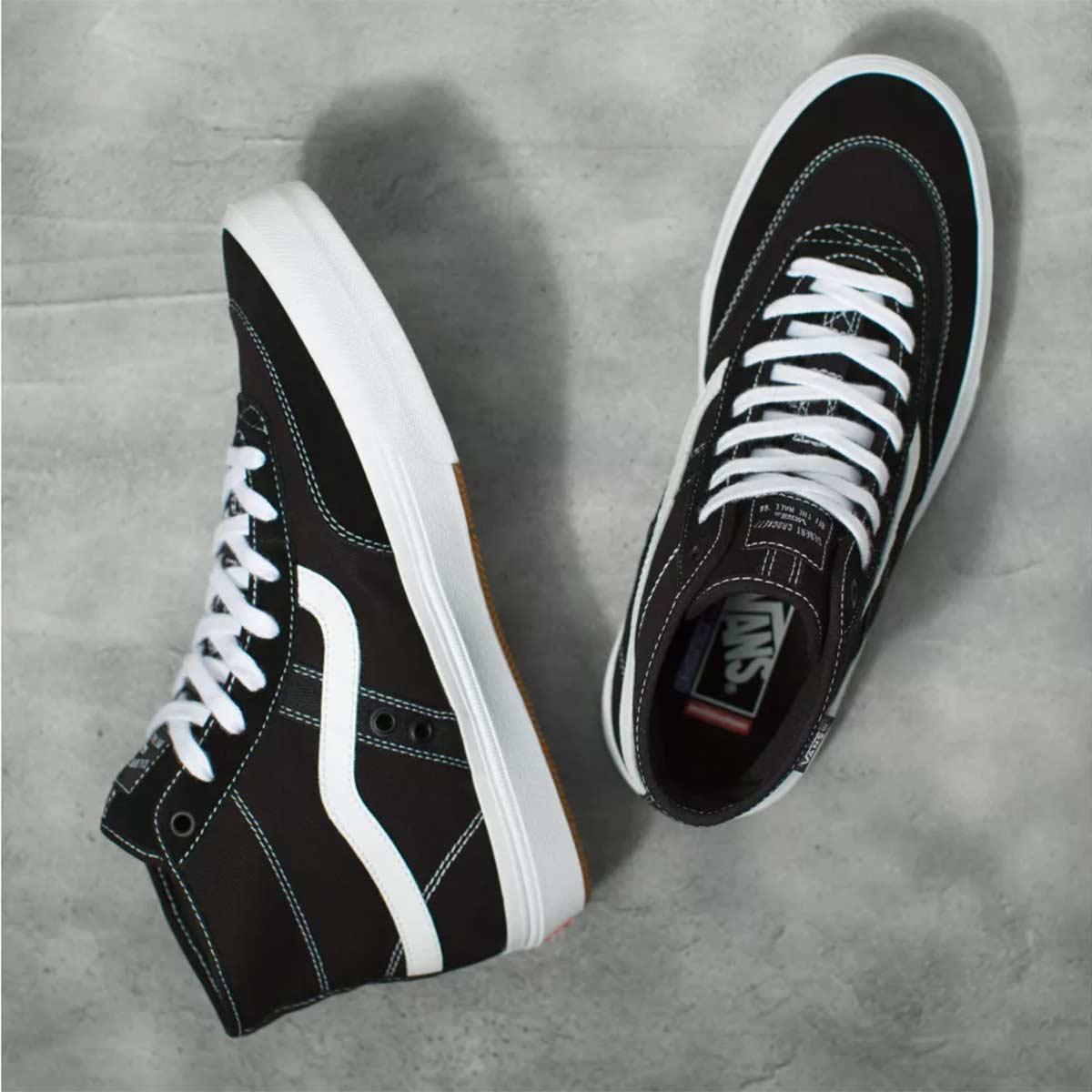 Vans Crockett High Skate Shoes, Black/White
